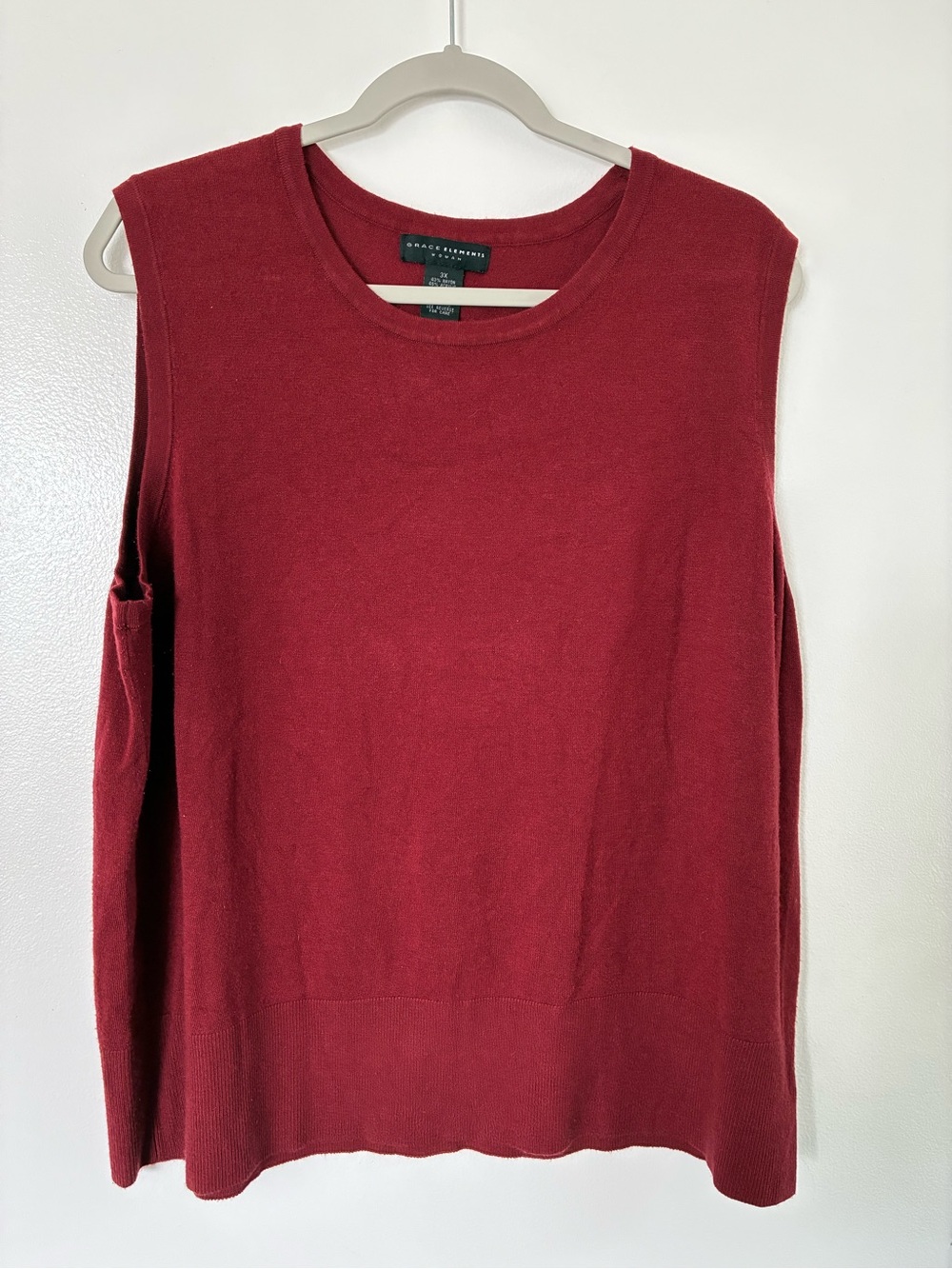 Grace Elements Sleeveless Knit Tank in Wine Red